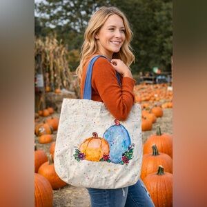 Fall Pumpkin Canvas Tote Bag | New without tags!